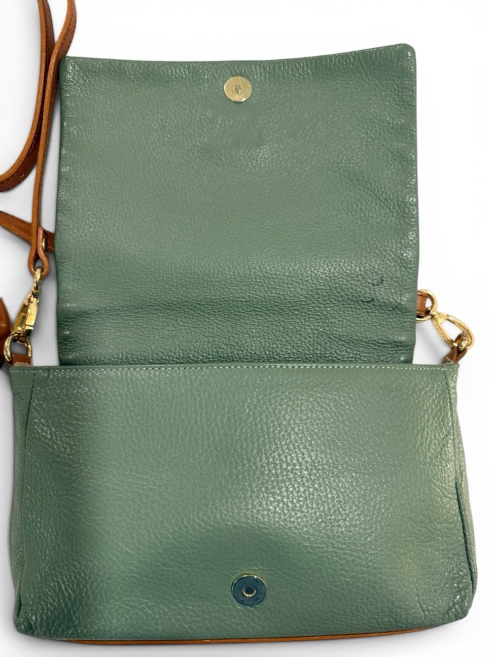 Valentina Green Pebble Leather Crossbody - Picture 7 of 16
